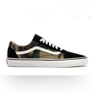 Vans Old Skool Camo Sneakers with Black and White Accents